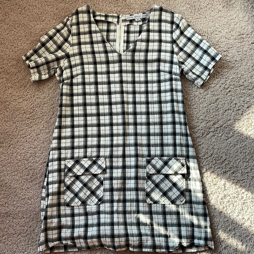 Plaid Black and White Shift Dress